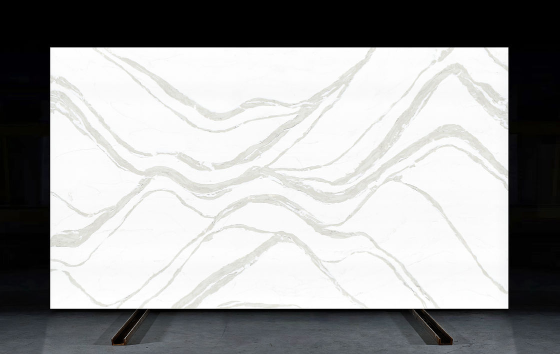 OLK7528 빅 웨이브 천연 돌 스타일 계약자 및 도매업자의 좋아하는 쿼츠 돌 표면