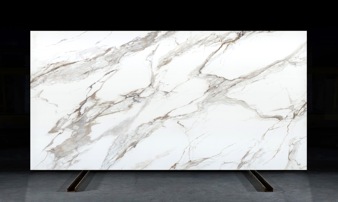 OLK1003G Calacatta Gold New Collection 전체 바디 프린트 쿼츠 스톤 HD 잉크젯 프린트 기술 슬래브