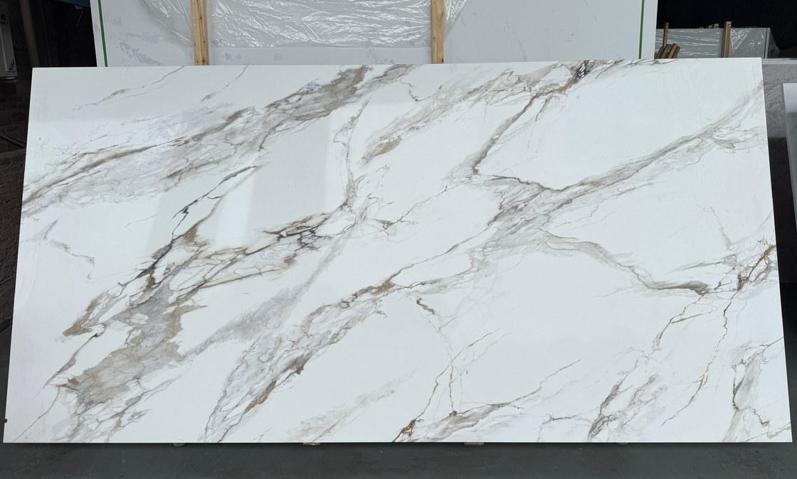 OLK1003G Calacatta Gold New Collection 전체 바디 프린트 쿼츠 스톤 HD 잉크젯 프린트 기술 슬래브